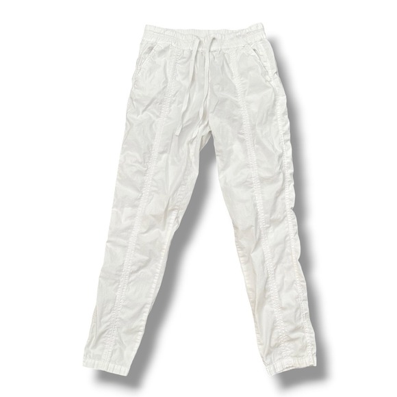 Marrakech Pants - Marrakech Jogger Pants Womens Small White Cotton Blend Drawstring Casual Summer